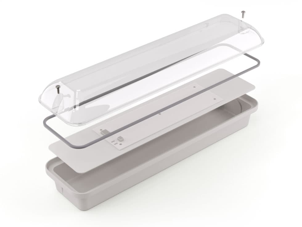 Корпус для антивандального led-светильника ID105-№1 с прозрачным светорассеивателем