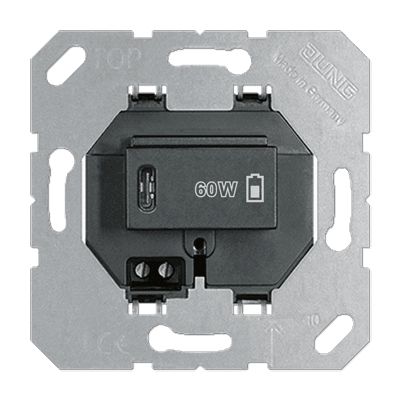 USB-PD60-зарядное устройство, черный, Jung USBPD60CSW JUNG