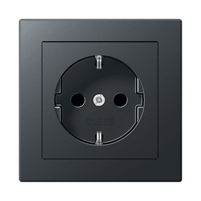 Jung A Creation пластик Розетка электрическая 2к+з, цвет Антрацит A-Creation5 JUNG