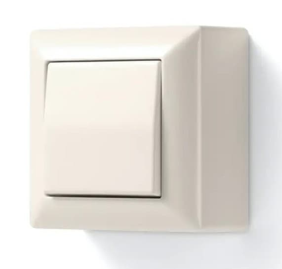 Jung Выключатель 1-клавишный для открытого монтажа, AS 500, цвет Слоновая кость AS500-004-45610 JUNG