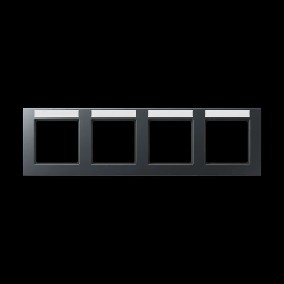 Jung Рамка A550 4-пост. с полем для надписи горизонтальная, A55840BFNAANM A55840BFNAANM JUNG