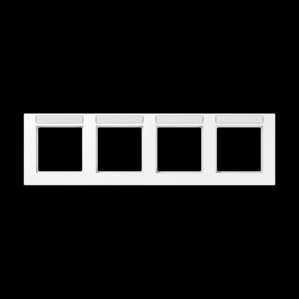 Jung Рамка A550 4-пост. с полем для надписи горизонтальная, A55840BFNAWW A55840BFNAWW JUNG