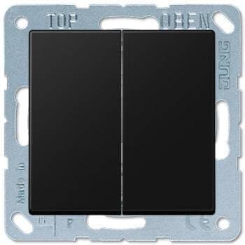 Переключатель 2-клавишный, Eco Profi, Черный матовый, Jung JUNG