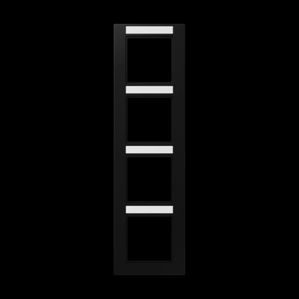 Jung Рамка A550 4-пост. с полем для надписи вертикальная, A5584BFNASWM A5584BFNASWM JUNG