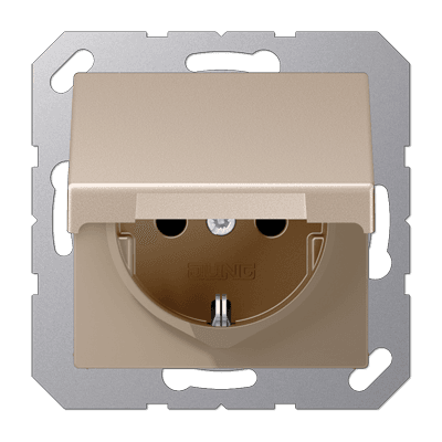 Розетка SCHUKO® с крышкой; термопласт; шампань, Jung EP1420KLCH JUNG