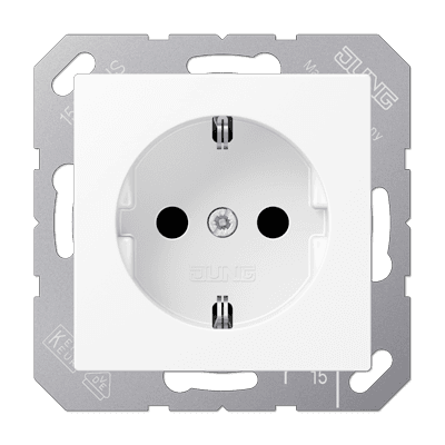 Розетка SCHUKO®; термопласт; матовый белый, Jung EP1420WWM