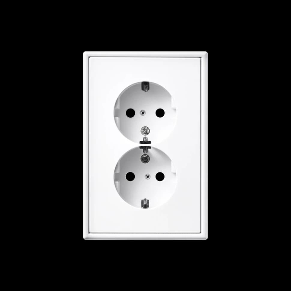 Jung Двойная розетка с повышенной защитой от касания, LS5015KIWW LS5015KIWW JUNG
