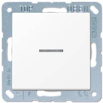 Выключатель 1-клавишный, с подсветкой, Eco Profi, Белый матовый, Jung JUNG