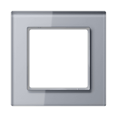 Рамка для вертикальной и горизонтальной установки, 1 пост, стекло Серый, Jung AC581GLKG JUNG