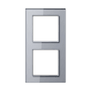 Рамка для вертикальной и горизонтальной установки, 2 поста, стекло Серый, Jung AC582GLKG
