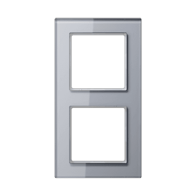 Рамка для вертикальной и горизонтальной установки, 2 поста, стекло Серый, Jung AC582GLKG