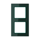 Рамка для вертикальной и горизонтальной установки, 2 поста, стекло Изумруд, Jung AC582GLSG