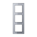 Рамка для вертикальной и горизонтальной установки, 3 поста, стекло Серый, Jung AC583GLKG
