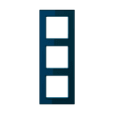 Рамка для вертикальной и горизонтальной установки, 3 поста, стекло Синий, Jung AC583GLNB