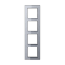 Рамка для вертикальной и горизонтальной установки, 4 поста, стекло Серый, Jung AC584GLKG