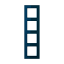 Рамка для вертикальной и горизонтальной установки, 4 поста, стекло Синий, Jung AC584GLNB