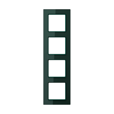 Рамка для вертикальной и горизонтальной установки, 4 поста, стекло Изумруд, Jung AC584GLSG JUNG