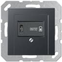 USB розетка для зарядки мобильных устройств тип C, 5-60W, Антрацит, Jung