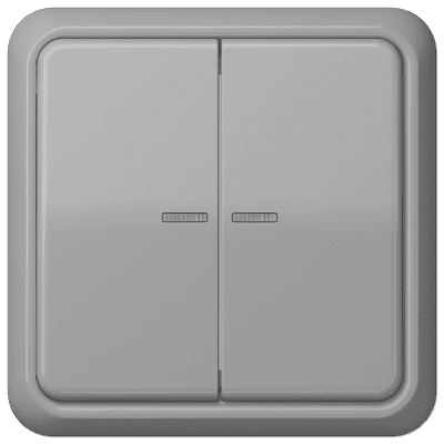 Jung CD 500 Выключатель 2-клавишный с подсветкой, цвет темно-серый CD500-03 JUNG