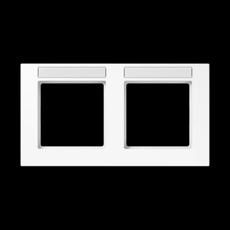 Jung Рамка A550 2-пост. с полем для надписи горизонтальная, A55820BFNAWW A55820BFNAWW JUNG