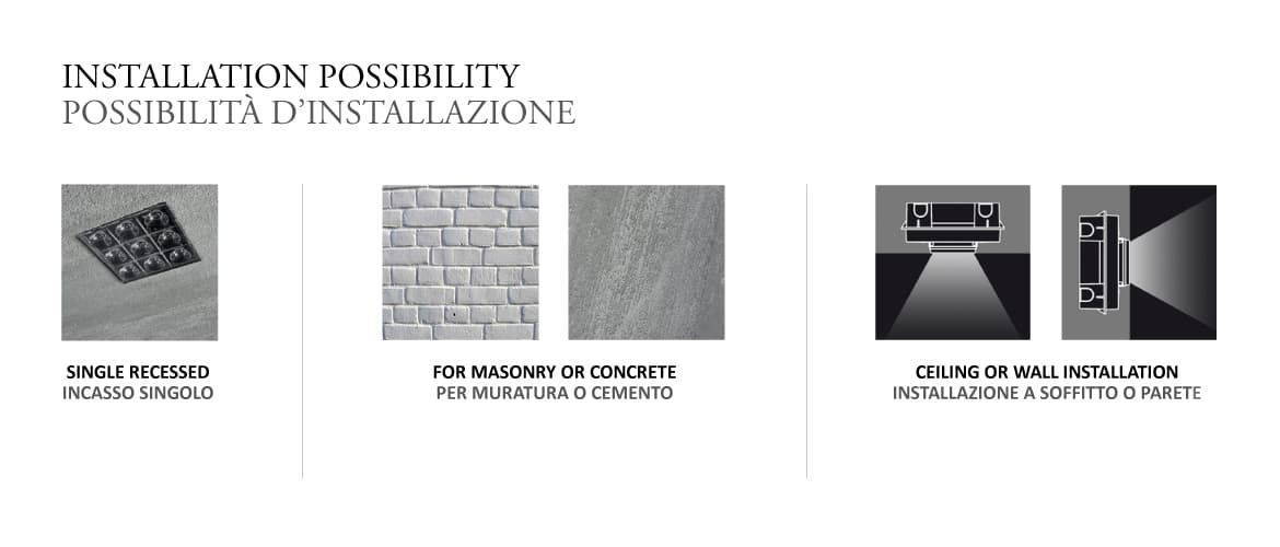 Встраиваемый светильник Castaldi Lighting AXEL SQUARE CONCRETE Castaldi Lighting