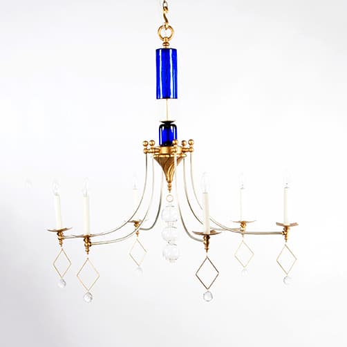 Люстра Louise Gaskill Lia with Cobalt Blue Glass