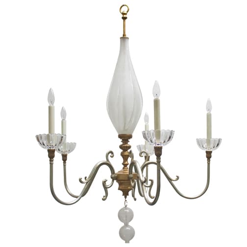 Люстра Louise Gaskill Vintage Chandelier with White Frosted Glass