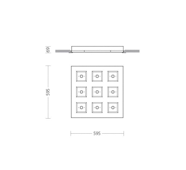 Встраиваемый светодиодный светильник Quattrobi DOUBLE SQUARE — фото 2