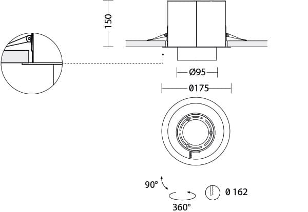 Встраиваемый светодиодный светильник Quattrobi KOR INCASSO Quattrobi