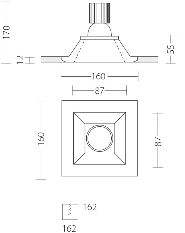Встраиваемый светодиодный светильник Quattrobi GESSO LED Quattrobi