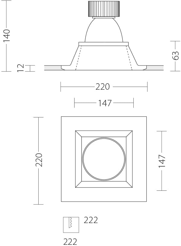 Встраиваемый светодиодный светильник Quattrobi GESSO LED Quattrobi
