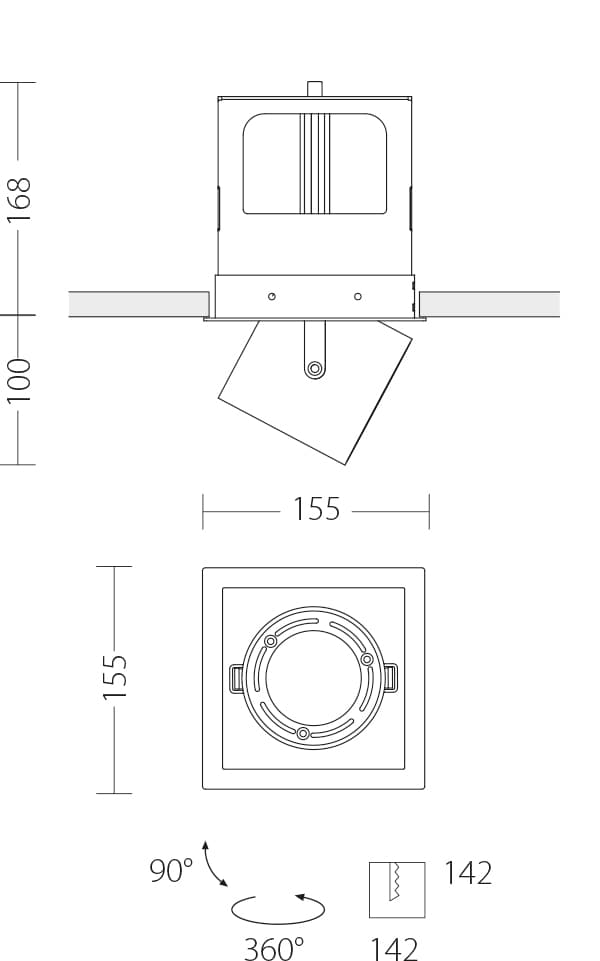 Встраиваемый светодиодный светильник Quattrobi KOR single light Quattrobi