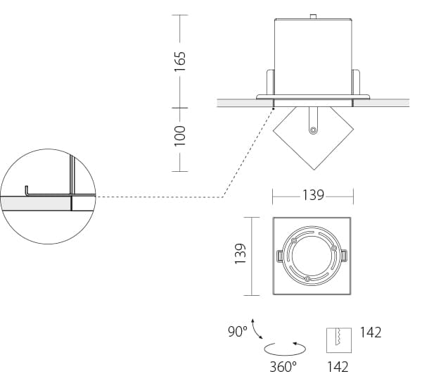 Встраиваемый светодиодный светильник Quattrobi KOR single light Quattrobi