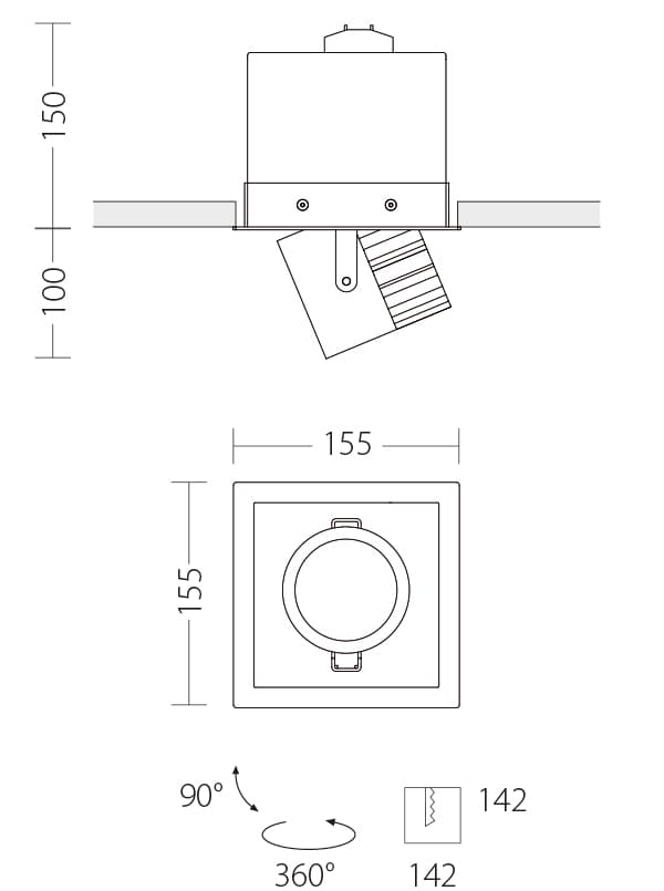 Встраиваемый светодиодный светильник Quattrobi MINI MAX INCASSO Quattrobi