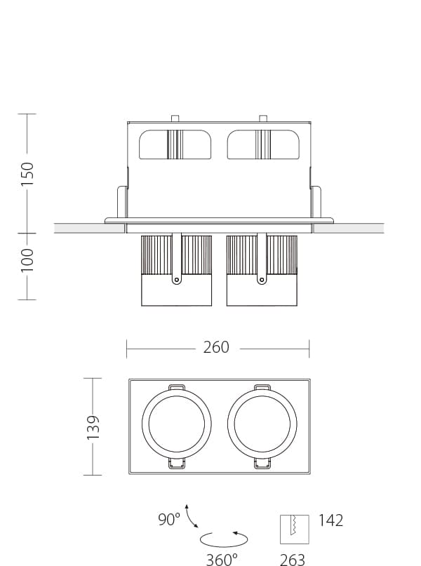Встраиваемый светодиодный светильник Quattrobi MINI MAX INCASSO Quattrobi