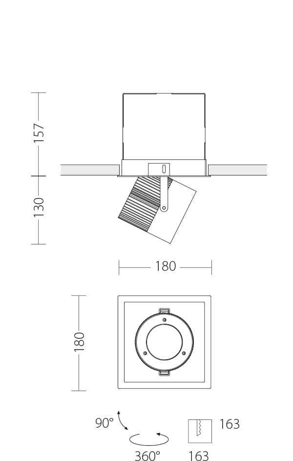 Встраиваемый светодиодный светильник Quattrobi MAX INCASSO Quattrobi
