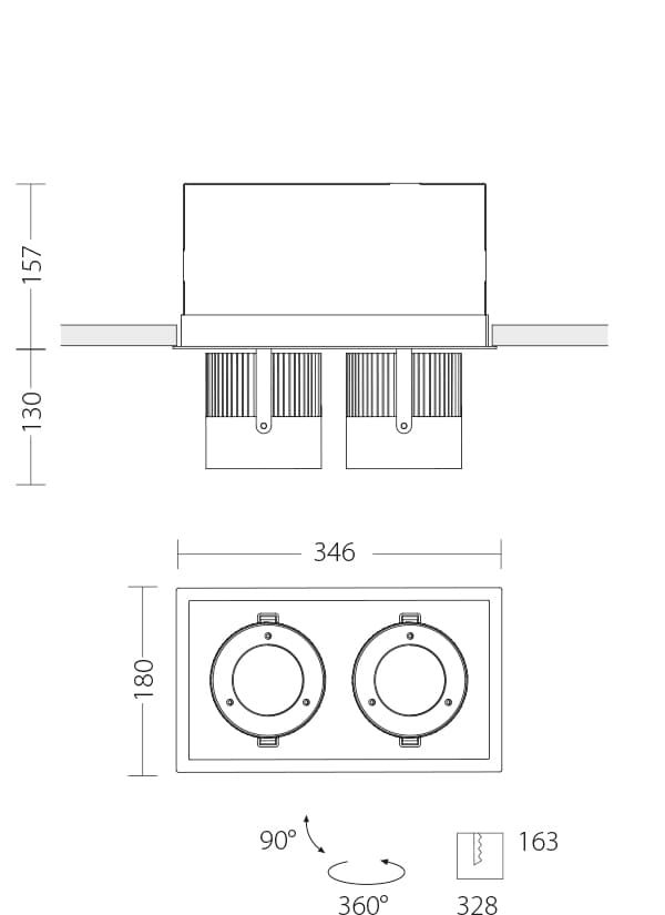 Встраиваемый светодиодный светильник Quattrobi MAX INCASSO Quattrobi