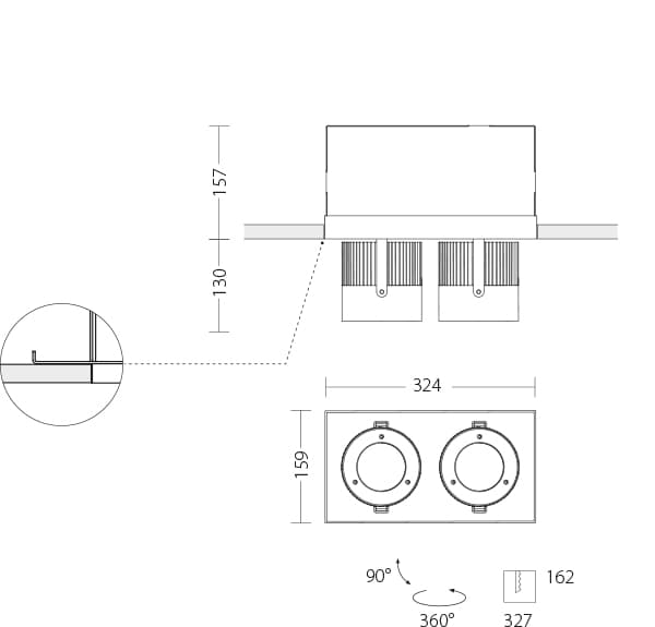 Встраиваемый светодиодный светильник Quattrobi MAX INCASSO Quattrobi