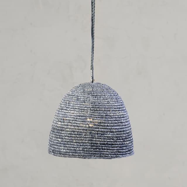 Подвесной светильник Pottery Barn Gray Raffia Dome Pendant