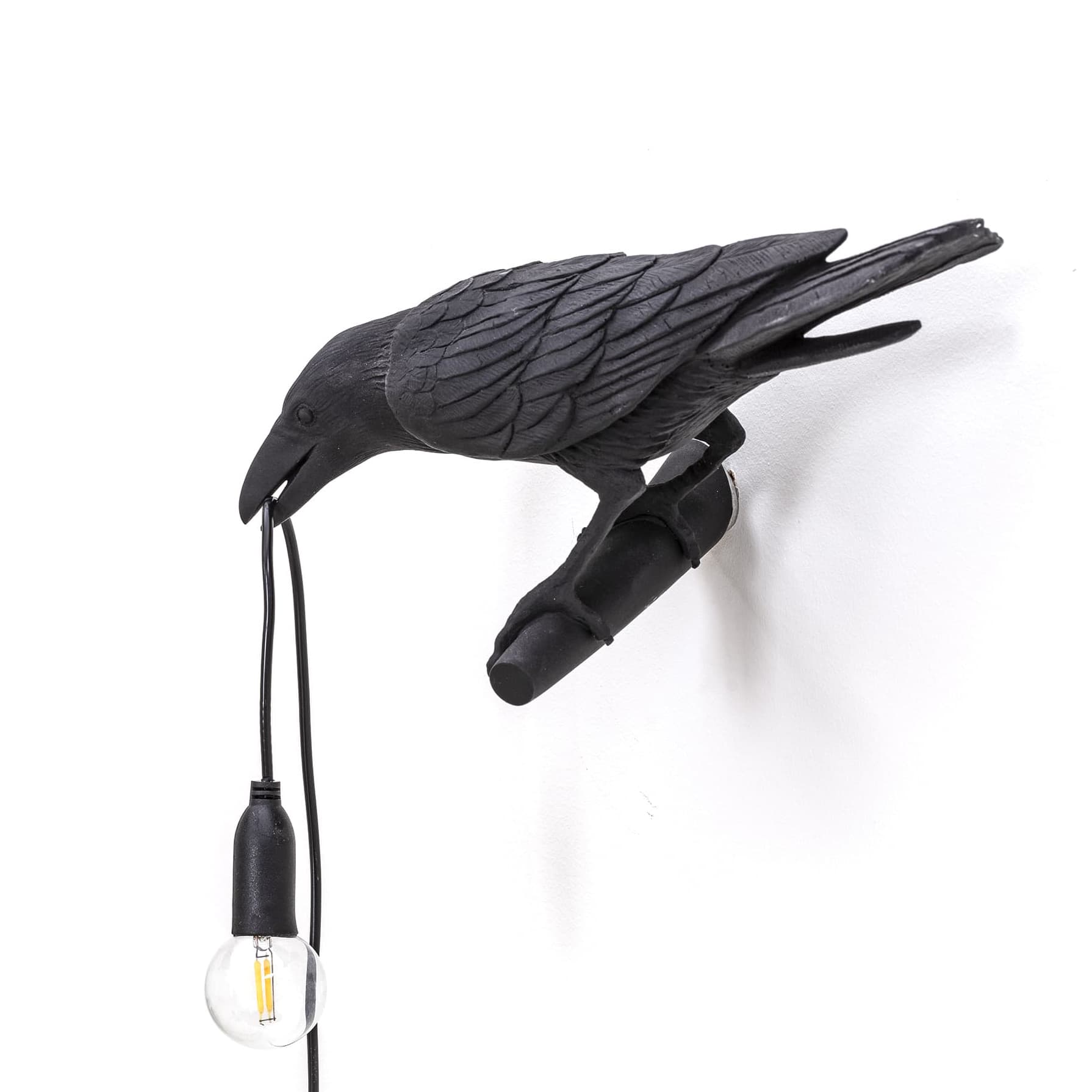 Настенный светильник Seletti Bird Lamp Black Looking Left