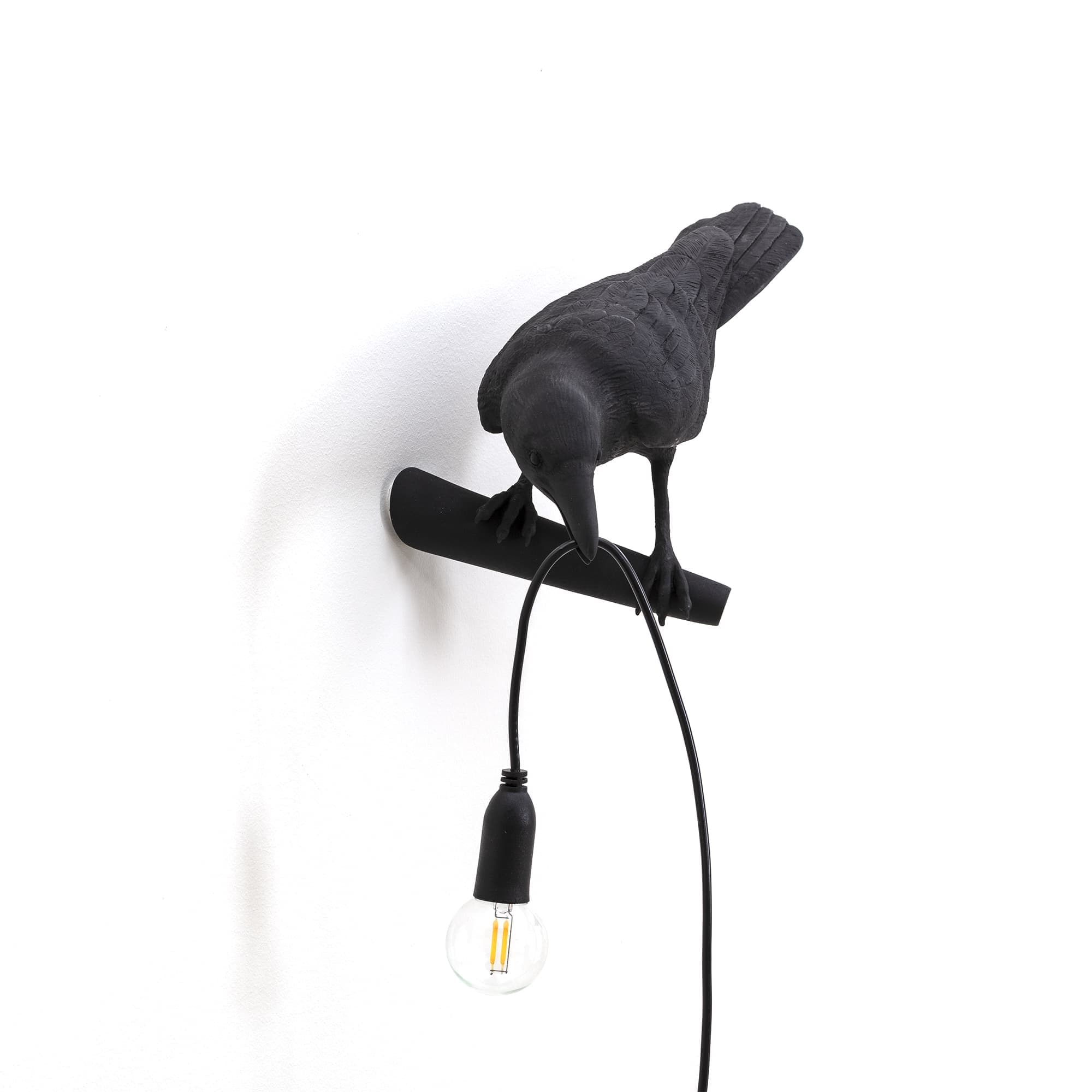 Настенный светильник Seletti Bird Lamp Black Looking Left Seletti