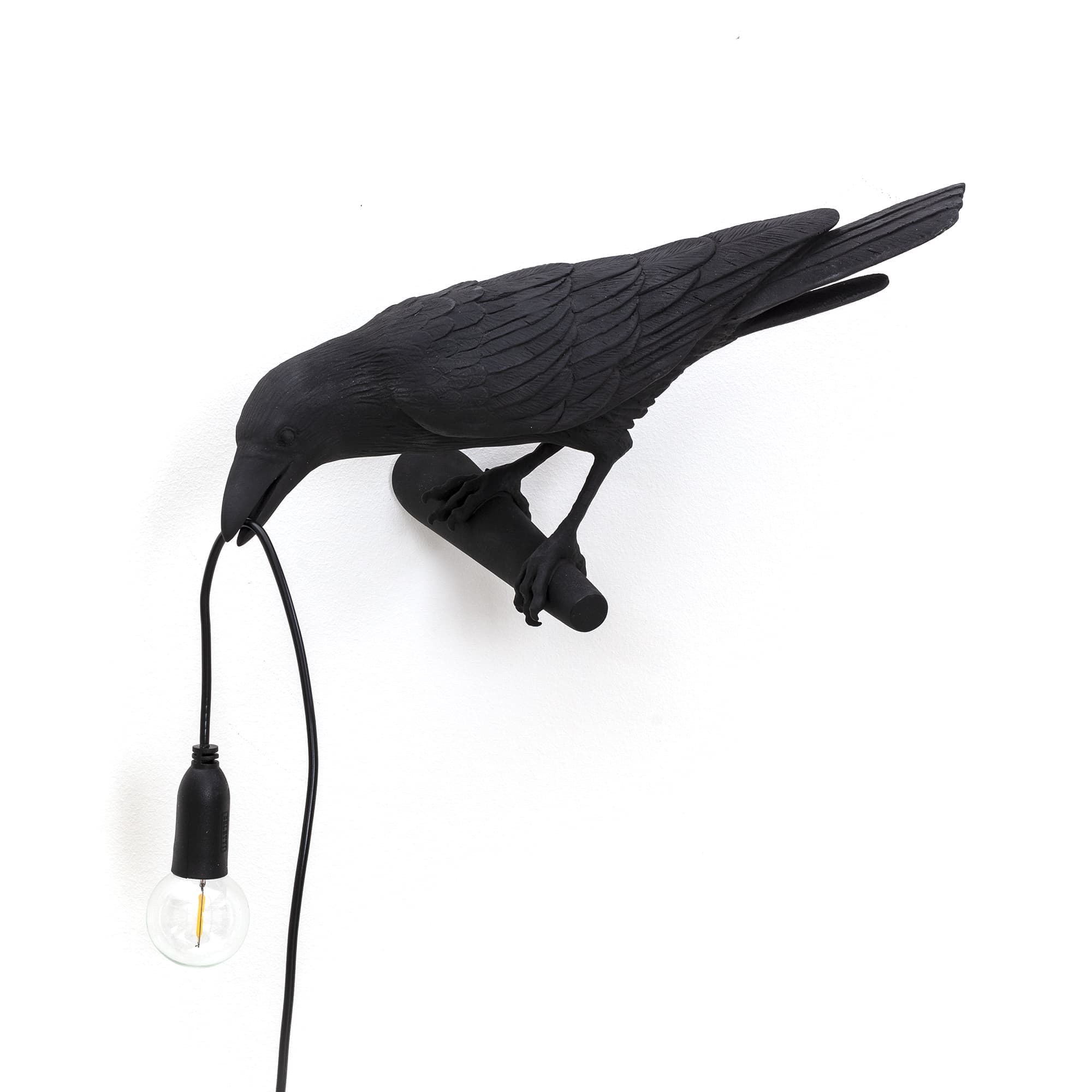 Настенный светильник Seletti Bird Lamp Black Looking Left Seletti