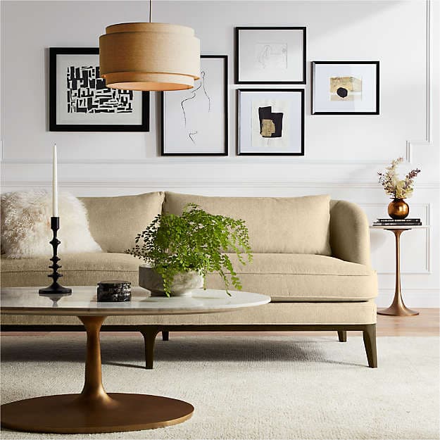 Подвесной светильник Crate and Barrel Avery Linen Double Drum Pendant Light Crate and Barrel