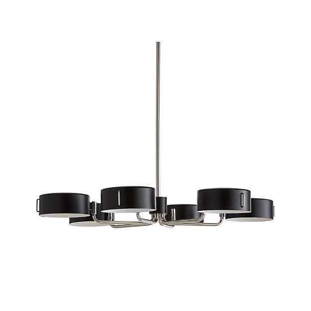 Люстра Crate and Barrel Axle Nickel Black Shade Chandelier Crate and Barrel