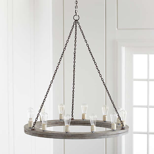Люстра Crate and Barrel Geoffrey 36" Round Wood Chandelier Crate and Barrel