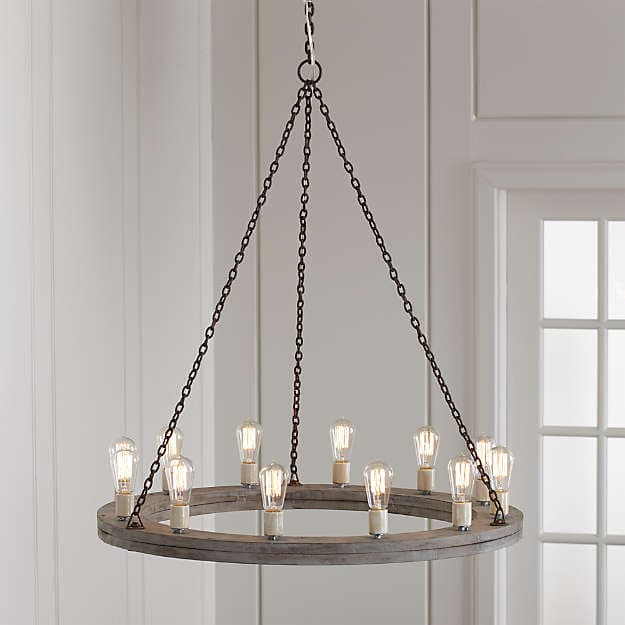 Люстра Crate and Barrel Geoffrey 36" Round Wood Chandelier