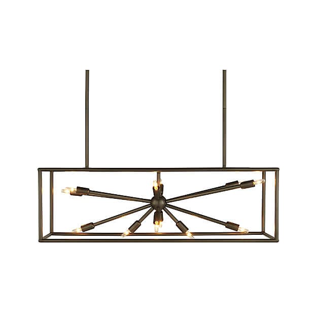 Люстра Crate and Barrel Jaxon Dark Brass Caged Starburst Chandelier