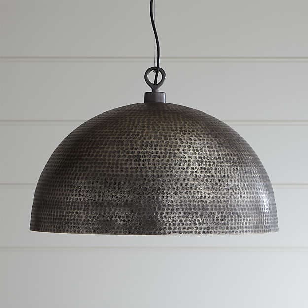 Подвесной светильник Crate and Barrel Rodan Hammered Metal Dome Pendant Light Crate and Barrel