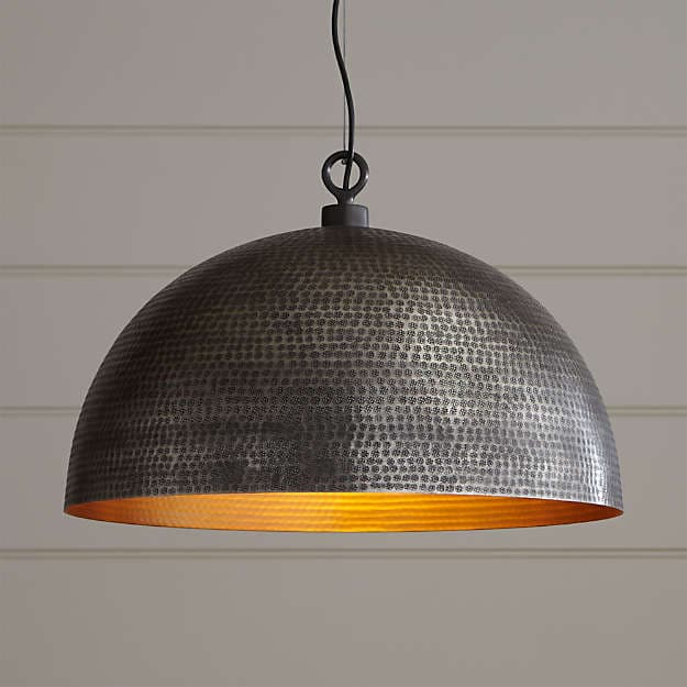 Подвесной светильник Crate and Barrel Rodan Hammered Metal Dome Pendant Light