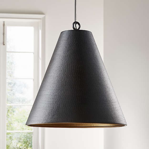 Подвесной светильник Crate and Barrel Rodan Hammered Metal Cone Pendant Crate and Barrel